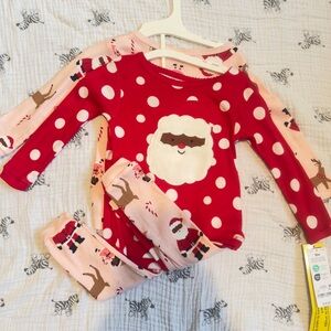 Carter's Red and Pink Santa Pajama Set